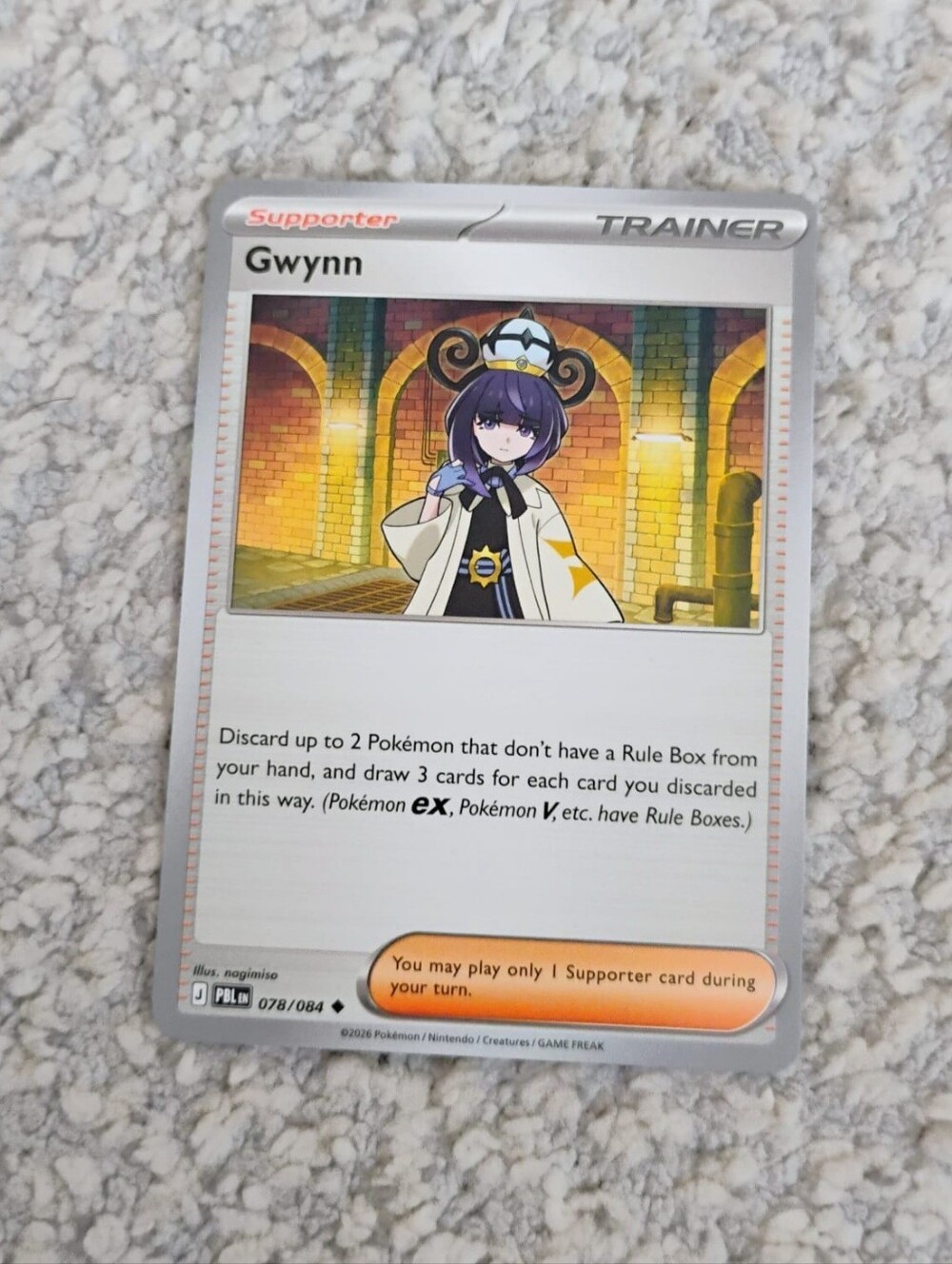 POKEMON TCG Card Gwynn Pitch Black 078/084 PZ